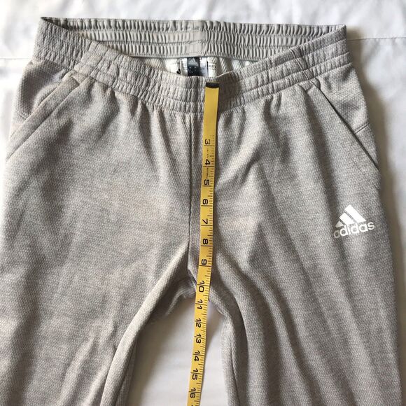 Adidas Pants Womens Large Gray Track Pants Sweatpants Tapered Zip Hems Pockets - Picture 8 of 9